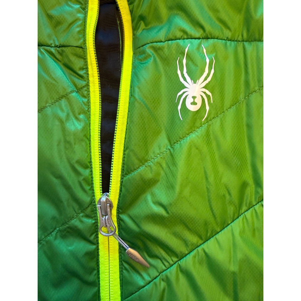 Spyder Puffer Vest Mens Large Green Excellent Full Zip Quilted Lightweight Ski - Picture 7 of 10